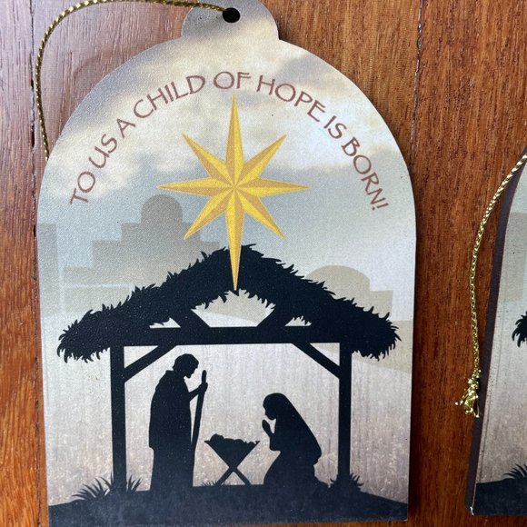 NEW Six (6) Wooden Christian Christmas Ornaments - Picture 3 of 4